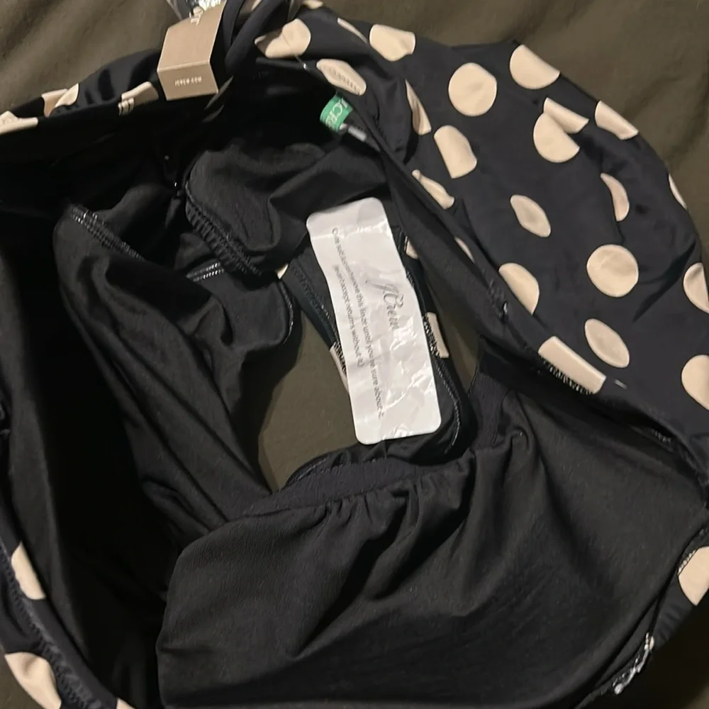 NWT J CREW Gemma ruched bandeau one-piece in polkadot - Picture 6 of 7